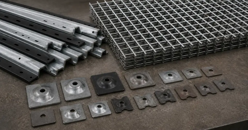 W-straps, welded mine mesh and bearing plates arranged as a controlled surface support procurement package