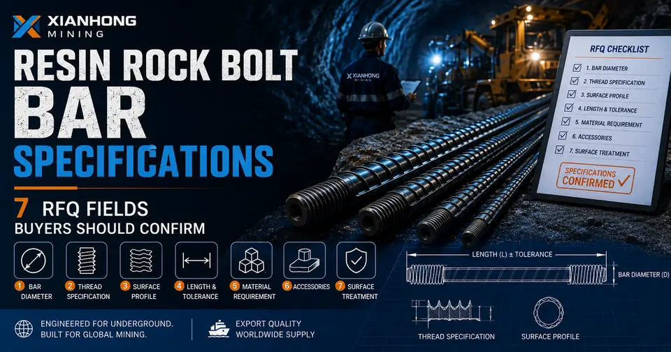 Resin rock bolt bar specifications and RFQ requirements for mining buyers